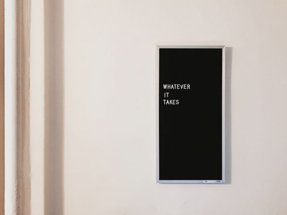 Entrepreneurship - gray metal framed chalkboard with whatever it takes written
